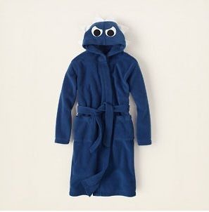 NEW The Childrens Place Boys Blue Monster Fleece Winter Robe NWT 4 5