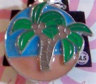 Palm Trees Beach Charm Key Locator Finder Purse Hook Key Ring Key