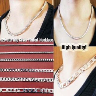 Mens heavy 925 Sterling Silver Disco Curb/Snake Chain Fashion Punk