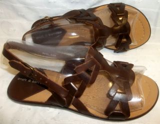 CROFT & BARROW Brown Leather Flats Sandals Women Size 6½