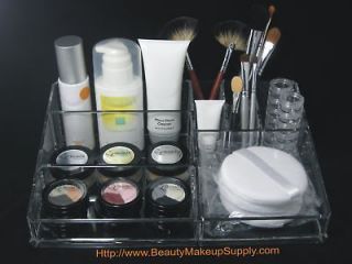 DELUXE CLEAR ACRYLIC MAKEUP ORGANIZER w/ REMOVABLE 24 SLOT LIPSTICK