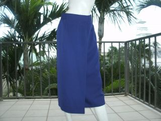VINTAGE 70s 80s Amethyste Blue CHLOE Wool Wrap Skirt MINT France OSTs