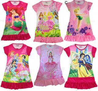 New Kids Girls Princess Party Nightwear Nighty Dress Age3 9 Yrs 15