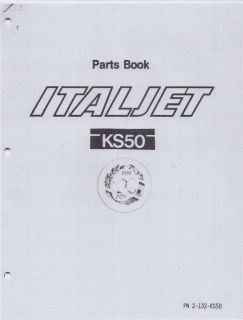 Circa 1980 Italjet KS50 mini bike parts book COPY