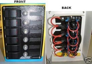 MARINE CIRCUIT BREAKER PANEL WITH SWITCHES 6 GANG BOAT