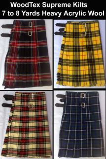 KILTS WOODTEX SUPREME 16 OZ 7 to 8 YARD IN 4 TARTANS