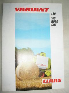 Claas Variant 180 & 180 Roto Cut Balers brochure c1997