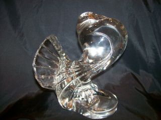 PADEN CITY CRYSTAL GLASS POUTER PIGEON BOOKENDFA N TAIL