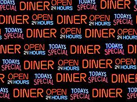 BY THE 1/2 YD~TODAYS SPECIAL~50S FIFTIES DINER OPEN 24 HRS WORDS~QT