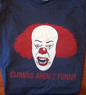 CLOWNS ARENT FUNNY OOAK navy blue adult L t shirt IT Pennywise