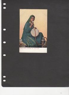 Vintage Postcard Egypt Joung Native smoking the water pipe
