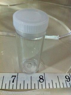 10 PC EMPTY CLEAR PLASTIC TUBE CONTAINERS w/ WHITE CAP