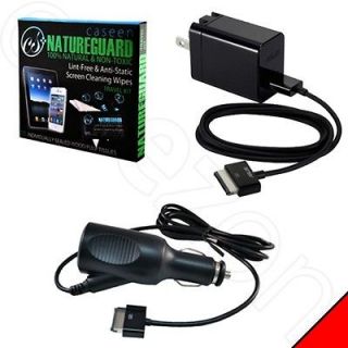Power Charger Adapter + Car Charger + Wipes for ASUS Transformer TF300