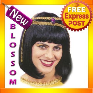 W13 Ladies Cleopatra Costume Wig & Jewelled Headpiece