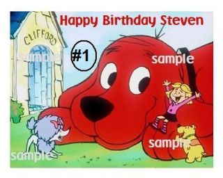 Clifford the Big Red Dog Edible Cake/Cupcake/C ookie Toppers