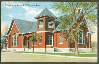 Presbyterian Church El Dorado KS postcard 1915 RPO