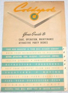 Coldspot Refrigerator Owners Manual Use Tips  Recipes Care Ops