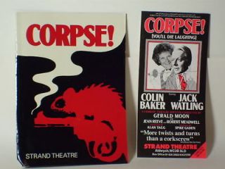 Doctor Who Colin Baker Autograph on British Theater Program Corpse