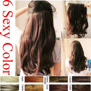 clip in on Synthetic hair extension sexy womens long curly straight