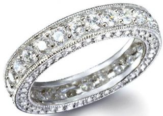 28 ETERNITY BAND ENGAGEMENT WEDDING RING DIAMOND simulated PLATINUM