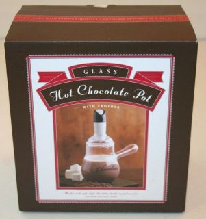 Sonoma Glass Hot Chocolate Pot with Frother Cafe Style Drinks Gift NIB