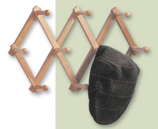 Wood Expanding Coat & Hat Rack Folding 10 Peg New