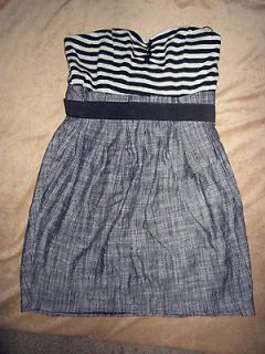 Sexy Papaya Clubbing Dress Striped w/ Skirt Medium M fully Lined