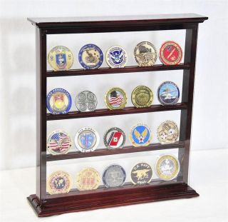 20 Double Sided Challenge Coin Display Case Holder Rack