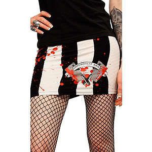 Kreepsville 666 Cleaver Striped Miniskirt Bloody Handprints Gothic