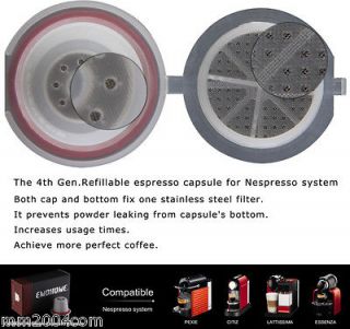 4th Generation 10 X NEW Nespresso Refillable Capsule set REUSABLE