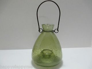 GLASS FLY / WASP TRAP Green Glass INDIA EUC.