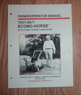 TROY BILT 1987 ECONO HORSE TILLER OPERATORS MANUAL