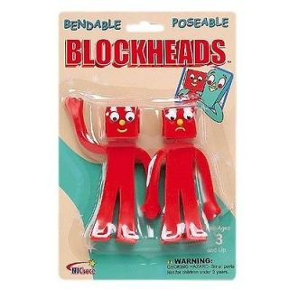 BLOCKHEADS Bendable Posable doll (Gumby & Pokey) TV toy Action figure