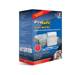 TD48PGKZW 4 Dryer Vent Louvered White Kit w/ 8 Aluminum Duct & Pest