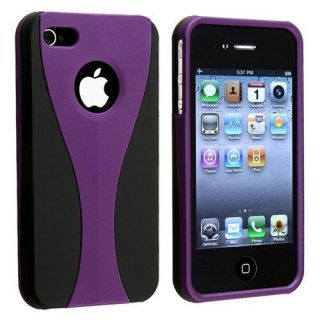 Black Double Two Colors Hard Back Case Cover Skin iPhone 4 4S 4G