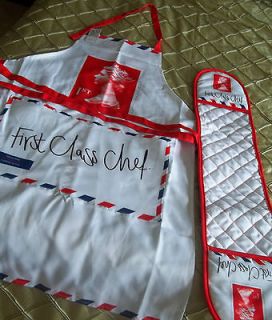 IN STYLE FIRST CLASS CHEF APRON &OVEN GLOVE SET  4a PERFECT COOK