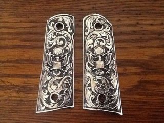 Newly listed COLT 1911 AMERICAN EAGLE ARMY ANTIQUED NICKEL GUN GRIPS