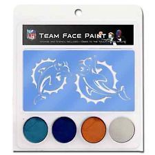 GENUINE MIAMI DOLPHINS FACE PAINT WITH STENCIL