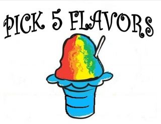 MIX AND MATCH ANY 5 FLAVORS***MIX Snow CONE/SHAVED ICE Flavor GALLON