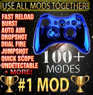 Blue Xbox 360 10000 Mode Undetectable Rapid Fire Modded Controller