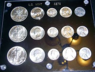 1943 P, D, S US Silver Mint Set Gem Bu.Rare