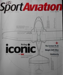 EAA Sport Aviation Magazine April 2010 Icon A5 / Rotax 912 Feature