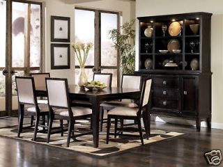 MODERN ESPRESSO RECTANGULAR DINING ROOM TABLE CHAIRS SET FURNITURE