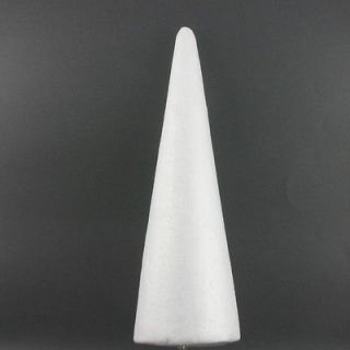 Polystyrene Styrofoam   Cone Shape White Foam 15cm   Craft Millinery