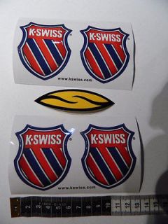 LOT OF 4 VINYL K SWISS SHOES AND 1 SMITH SUNGLASSES DECALS, ALL NEW