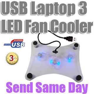 Adjustable Folding 3 Fan Laptop Cooler Cooling Stand Tray Pad USB