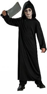 Childs Horror Robe Hood Hooded Halloween Costume Reaper Scream Black