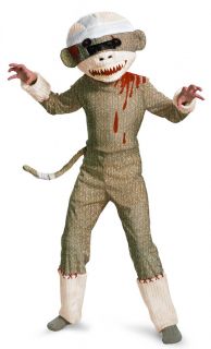 Kids Zombie Sock Monkey Scary Halloween Costume Small