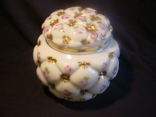 Consolidated Con Cora TUFTED PILLOW Cookie Jar Pink Roses   CHARLETON