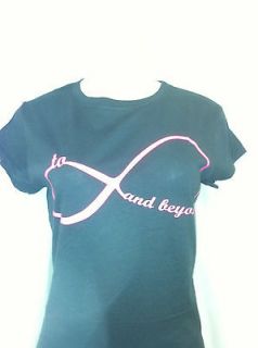 JUNIORS T SHIRT Neon Pink TO INFINITY AND BEYOND SYMBOL TUMBLR TOY